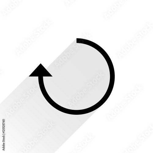 Black arrow icon rotation on white background