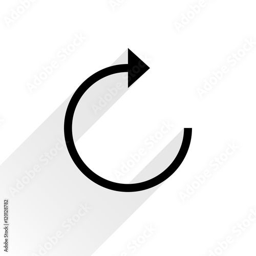 Black arrow icon reload sign on white background