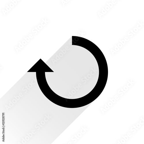 Black arrow icon reload sign on white background