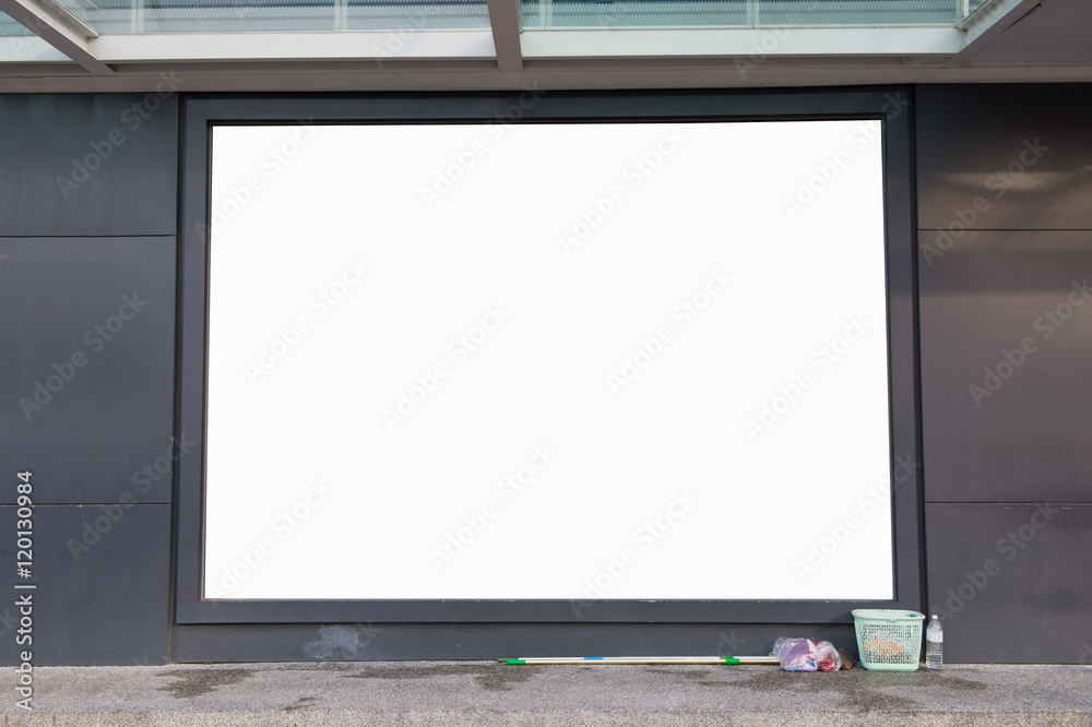 Large blank billboard on a street wall, banners with room to add your own text Large blank billboard on a street wall, banners with room to add your own text