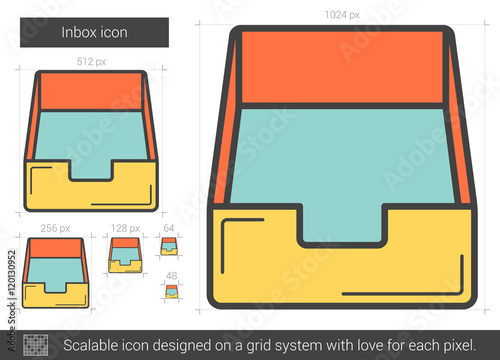 Inbox line icon. photo