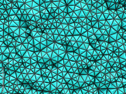 Abstract 3d rendering of turquoise surface Background with futur