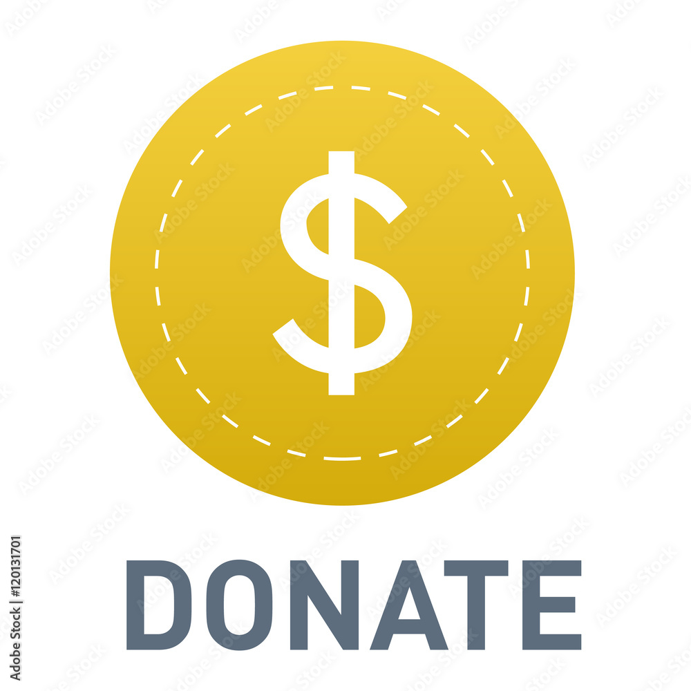 Obraz premium Donate button vector icon