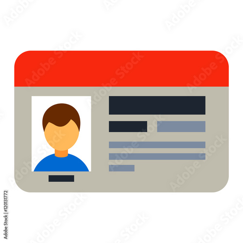 Driving national license flat vector illustration.