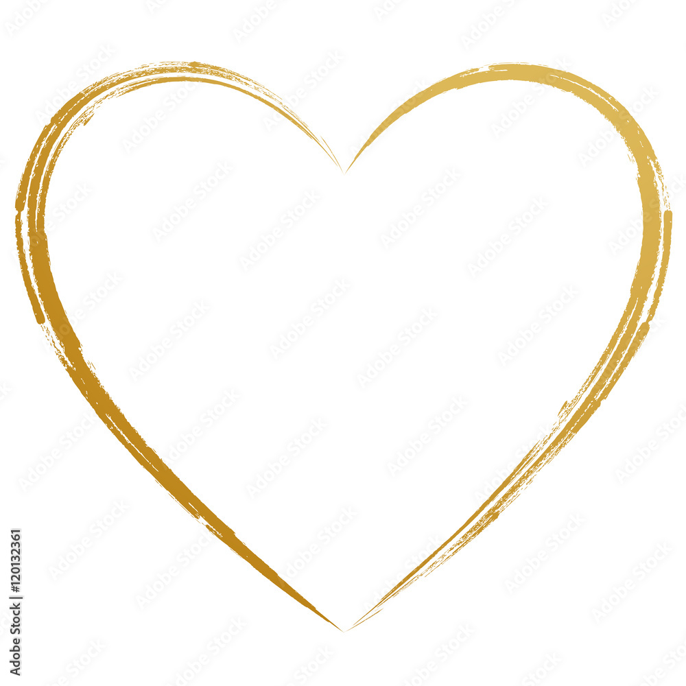 Herz Gold Handzeichnung Adobe Stock