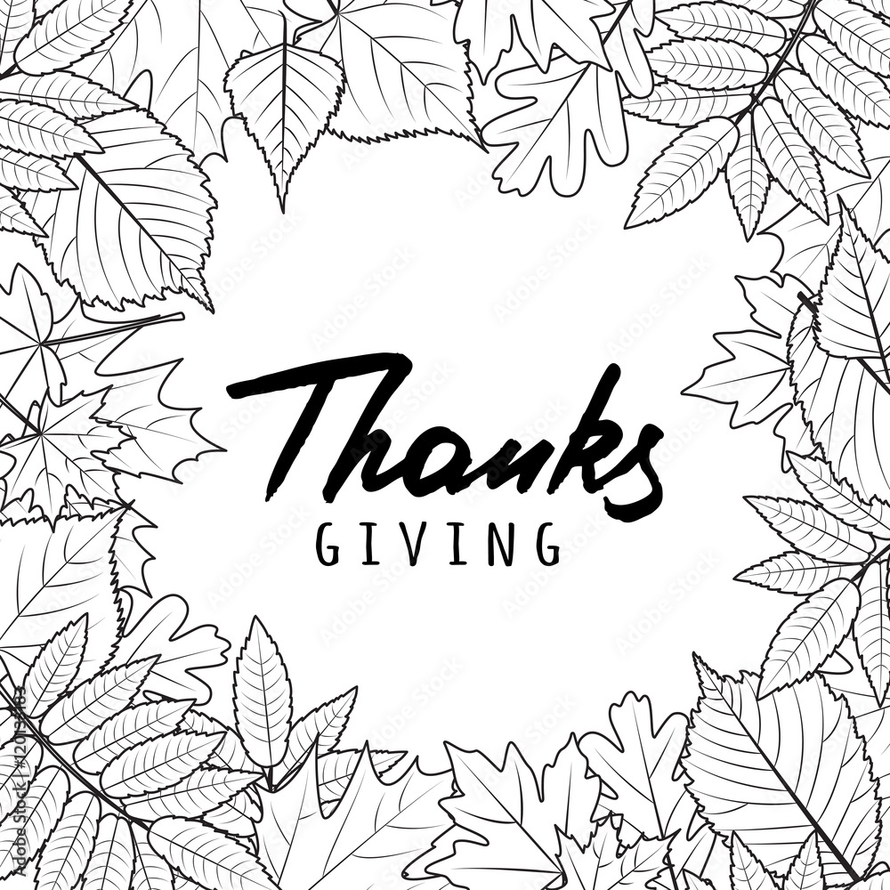 Thanksgiving Black And White Background