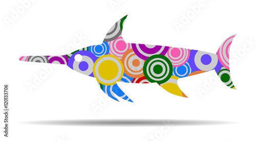 swordfish circles icon vector
