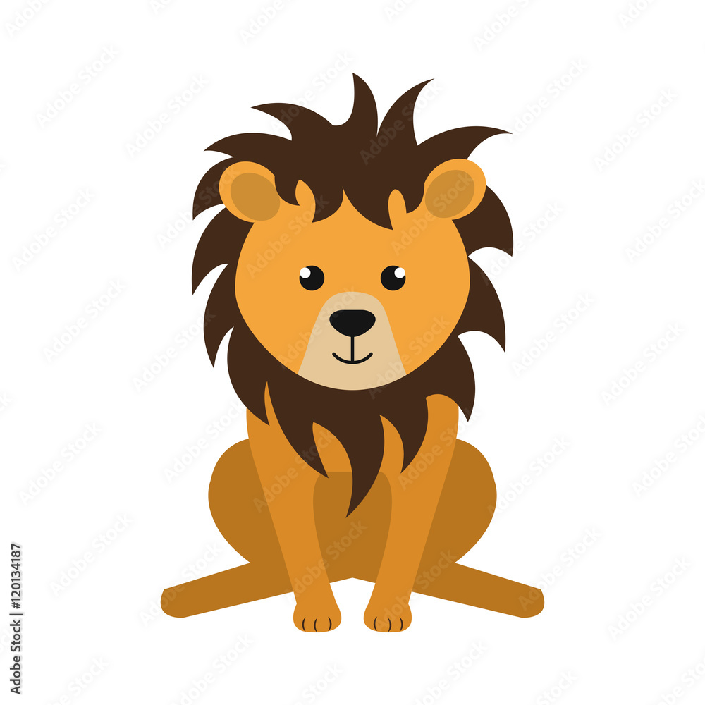 yellow lion animal character cute cartoon. vector illustration yellow lion animal character cute cartoon. vector illustration