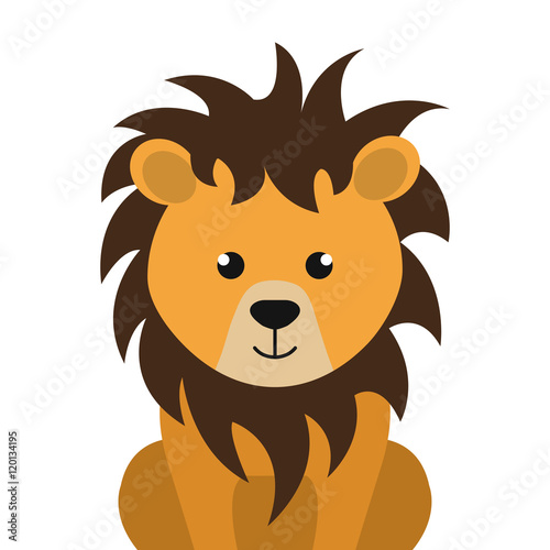 Fototapeta Naklejka Na Ścianę i Meble -  yellow lion animal character cute cartoon. vector illustration