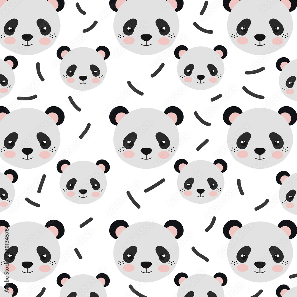 panda bear animal character cute cartoon background. vector illustration