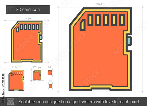 SD card line icon.