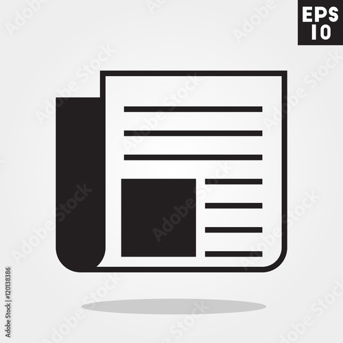 Newspaper icon in trendy flat style isolated on grey background. Newspaper symbol for your design, logo, UI. Vector illustration, EPS10.