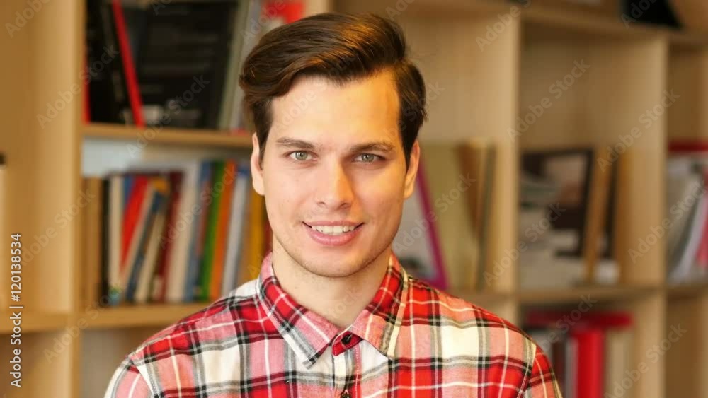 Smiling Successful Young Handsome Man Indoor Smiling Successful Young Handsome Man Indoor