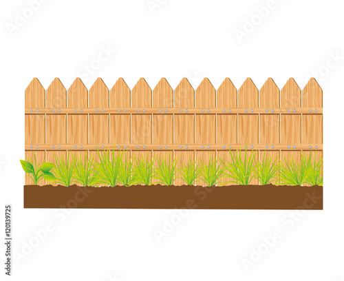 wooden fence sign isolated vector illustration design