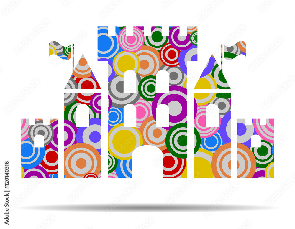 fantasy castle circles icon vector fantasy castle circles icon vector
