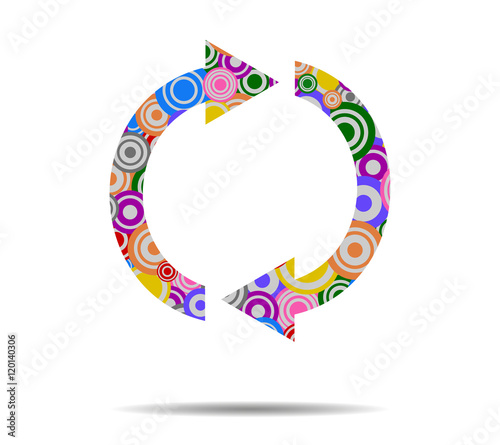 double arrow circles icon vector