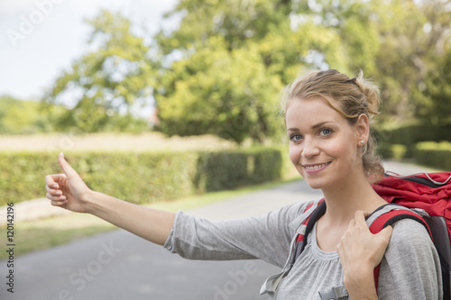 woman hitchhiker