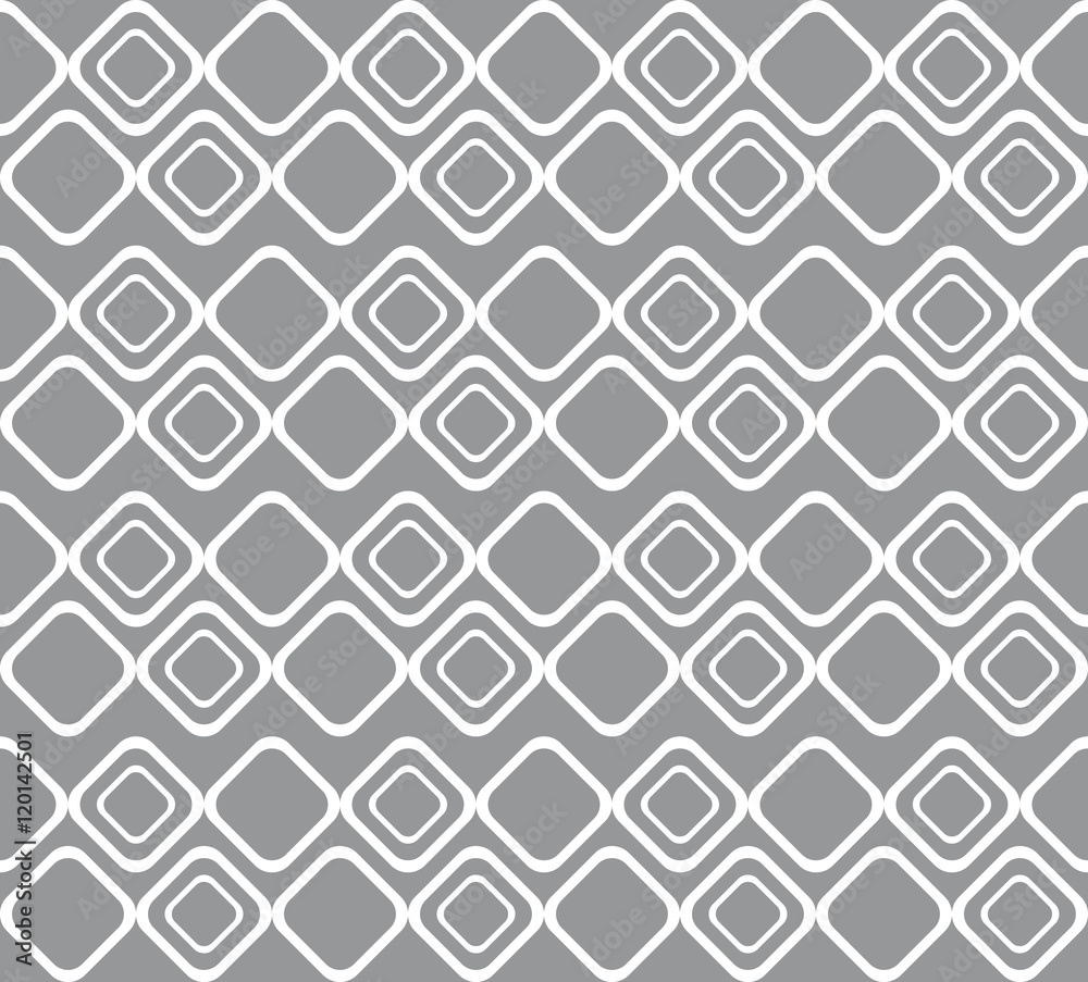 Naklejka premium Geometric pattern with white rhomboid shapes on grey background 