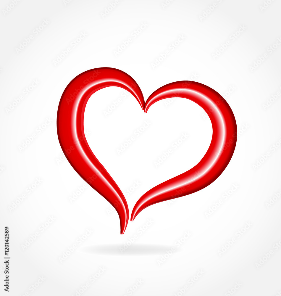 Gossy heart love vector logo