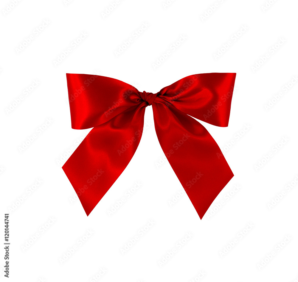Red gift bow on white background with clipping path. Red gift bow on white background with clipping path.