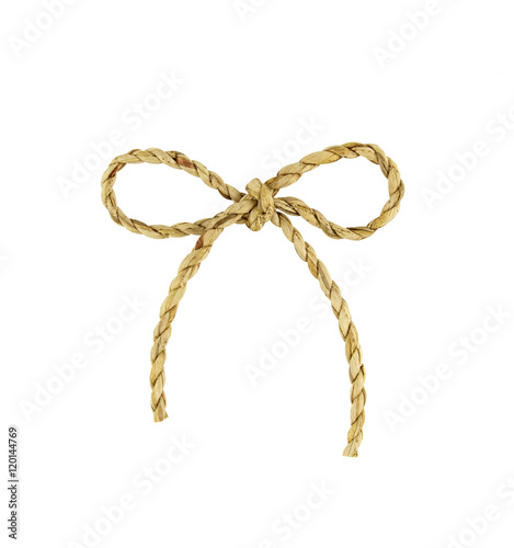 Rope bow isolated on white background with clipping path.