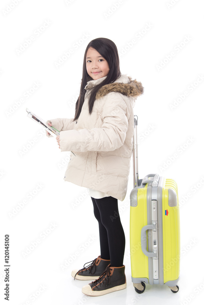 Attractive beautiful asian girl happy ready to go on vacation, i Attractive beautiful asian girl happy ready to go on vacation, i