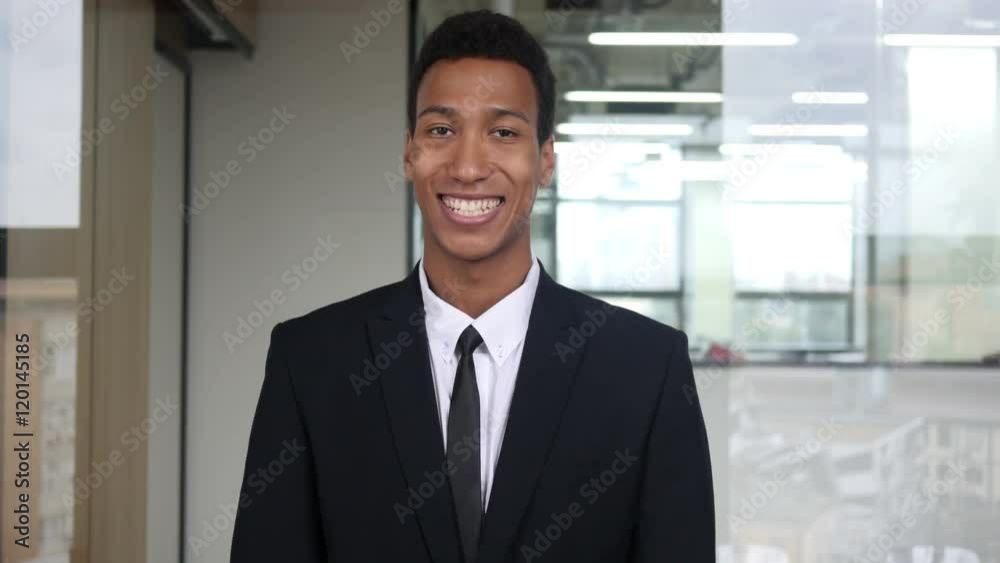 Smiling Black Businessman in Suit Smiling Black Businessman in Suit
