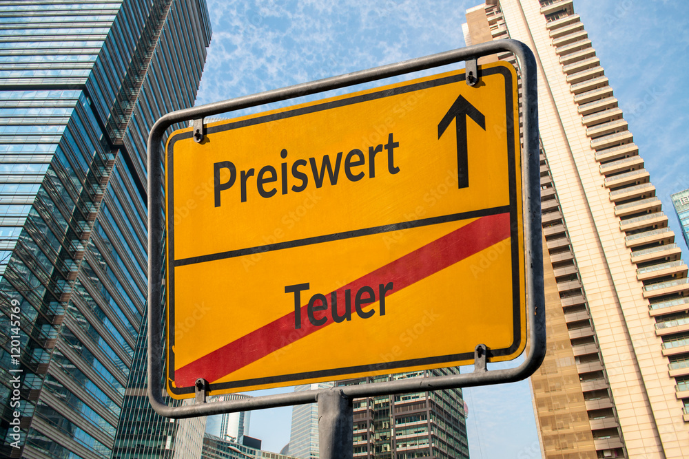 Fototapeta premium Schild 111 - Preiswert