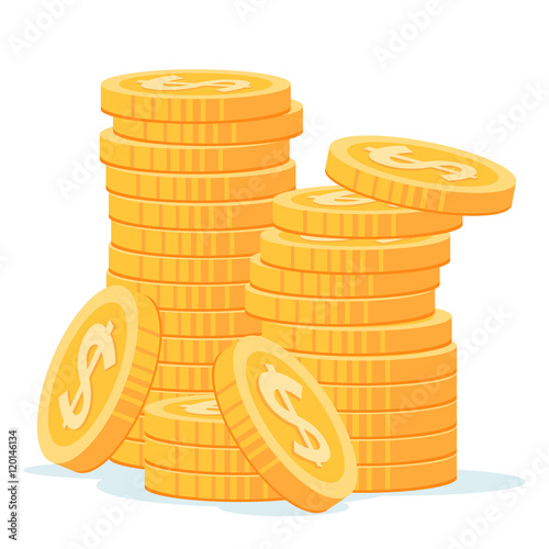 stack of gold coins vector illustration