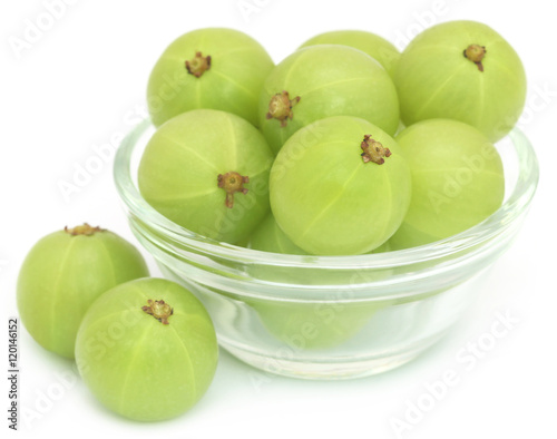 Amla fruits in a glass bowl
