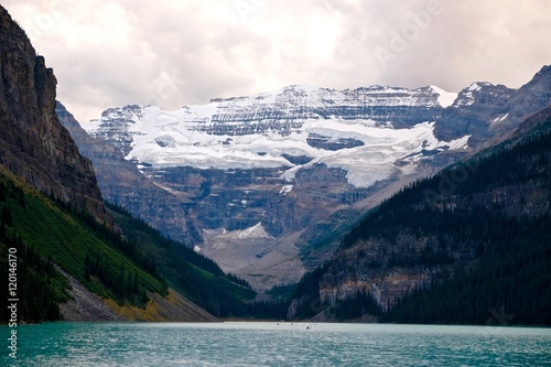 Lake Louise and glacier. Banff National Park. Alberta. Canada. 