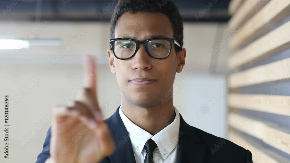No by Waving Finger, Gesture by Black Businessman in Suit No by Waving Finger, Gesture by Black Businessman in Suit