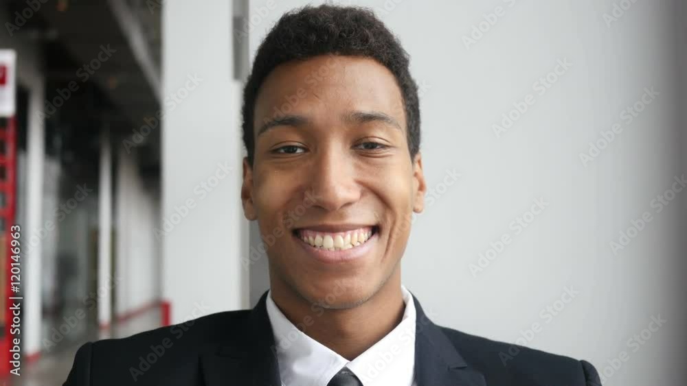 Smiling Black Businessman in Suit, Portrait Smiling Black Businessman in Suit, Portrait