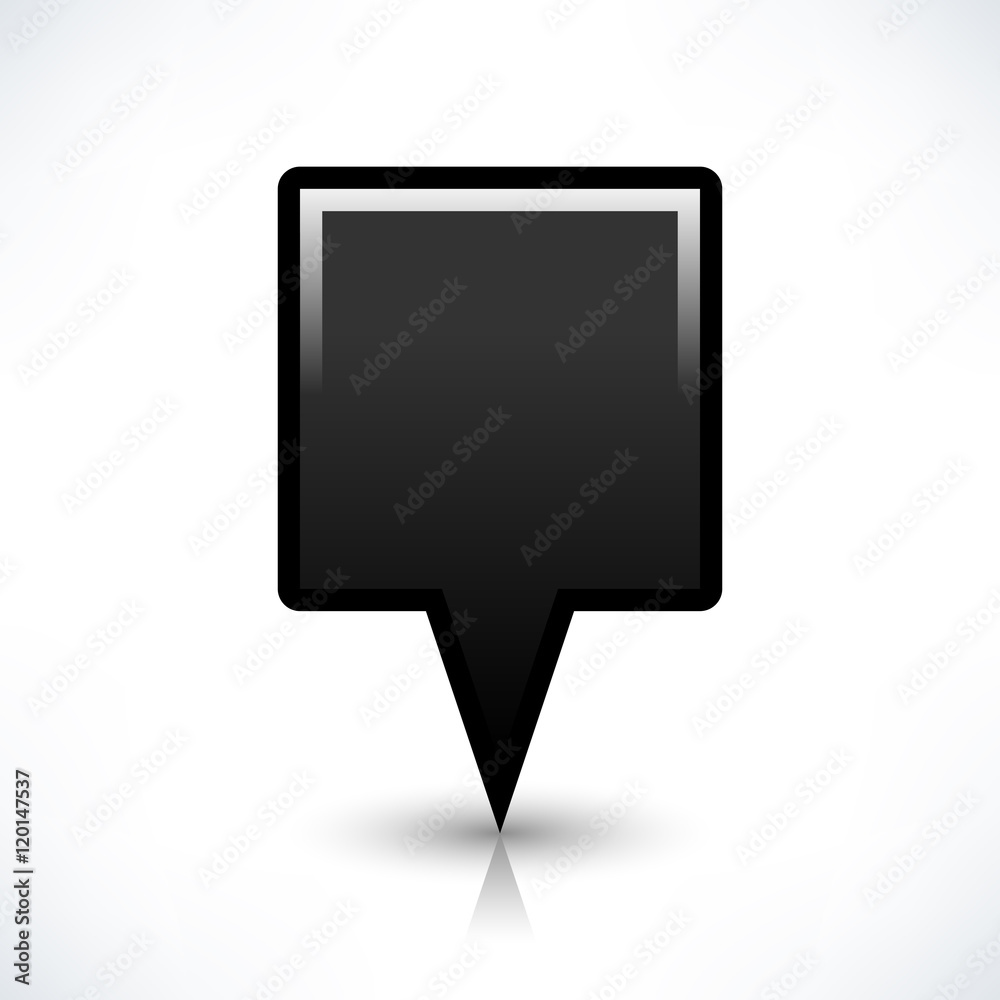 Black blank map pin sign square location icon Black blank map pin sign square location icon