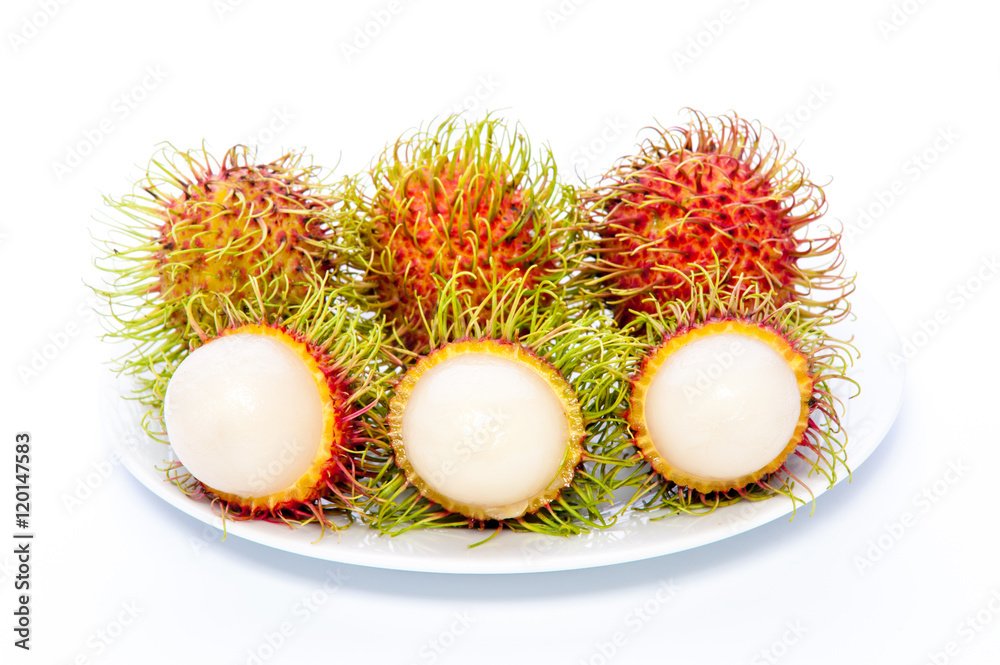 Rambutan sweet delicious fruit isolated on white background Rambutan sweet delicious fruit isolated on white background