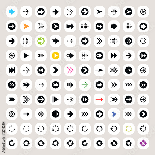 Arrow icon on square shapes