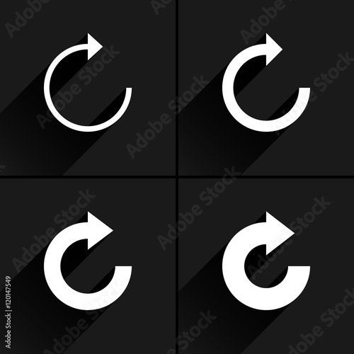 White arrow icon reset, repeat, refresh sign