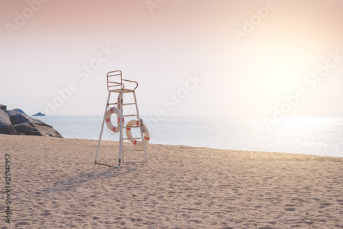 lifeguard tower protecting the safety of tourist