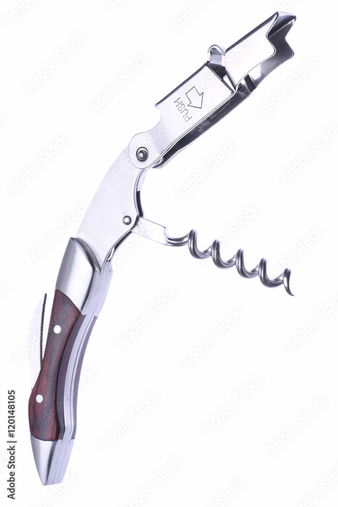 Corkscrew isolated on a white background, closeup Corkscrew isolated on a white background, closeup