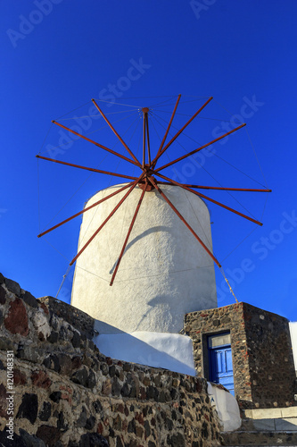 windmill in Oia santorini greece