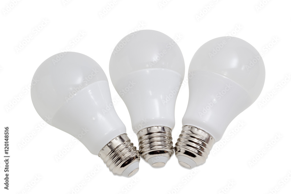 Three light emitting diode lamp on a light background Three light emitting diode lamp on a light background