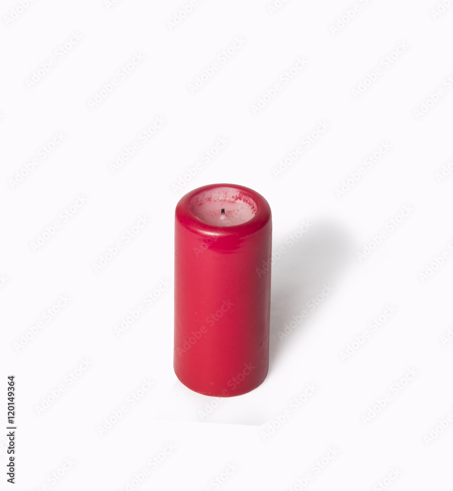 Paraffin Candles, Red, Isolate On A White Background, Close-up P Paraffin Candles, Red, Isolate On A White Background, Close-up P