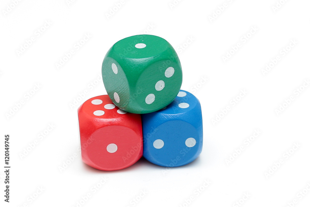 Dice concept for business risk, chance, good luck or gambling Dice concept for business risk, chance, good luck or gambling