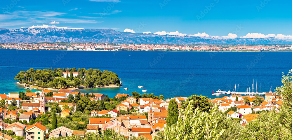 Island of Ugljan waterfront panoramic view, Preko, Dalmatia, Cro