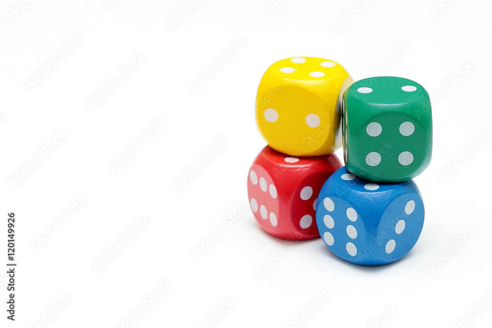 Dice concept for business risk, chance, good luck or gambling Dice concept for business risk, chance, good luck or gambling