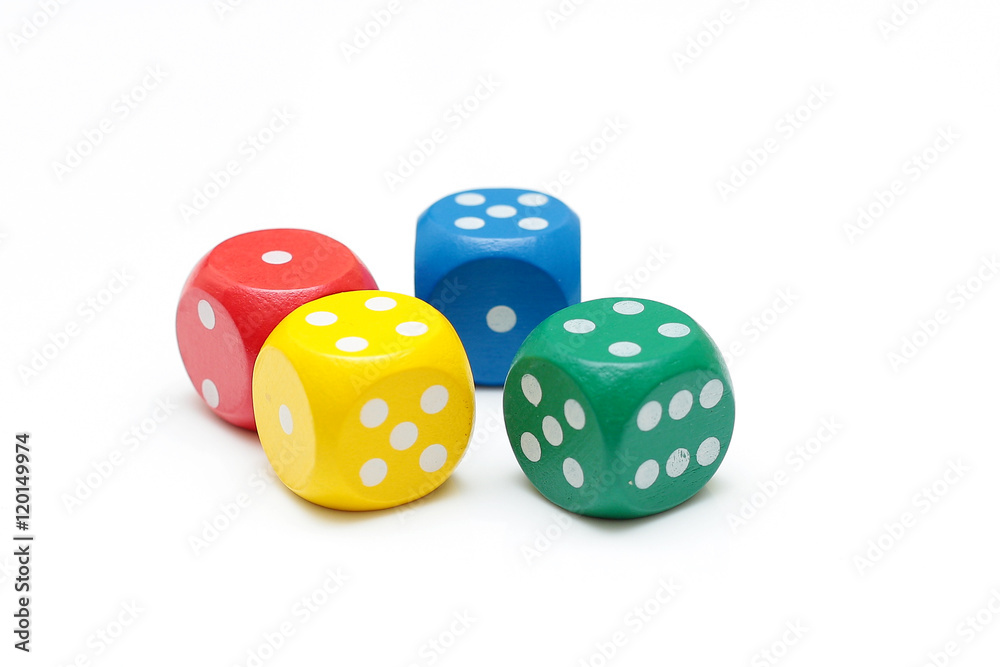 Dice concept for business risk, chance, good luck or gambling Dice concept for business risk, chance, good luck or gambling