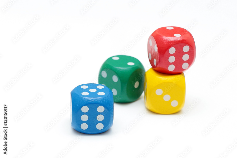 Dice concept for business risk, chance, good luck or gambling Dice concept for business risk, chance, good luck or gambling