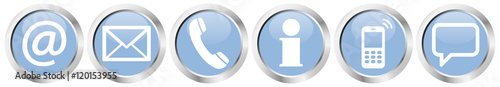 six contact us icons button set