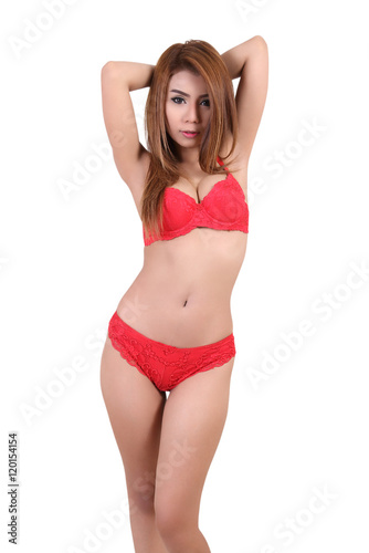 woman and red bikini