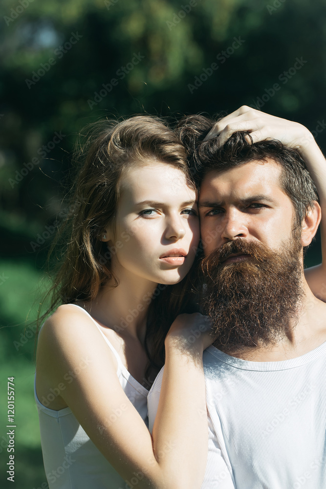 Fototapeta premium sexy young couple on green grass